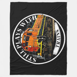 Noch spielt mit Zügen Orange Black Diesel Train Fleecedecke