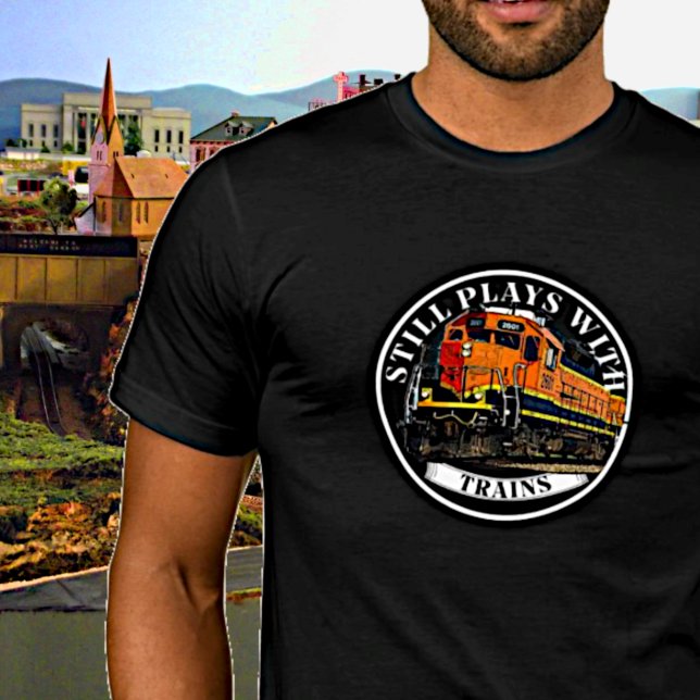 Noch spielt mit Zügen Orange Black Diesel Train T-Shirt (Von Creator hochgeladen)
