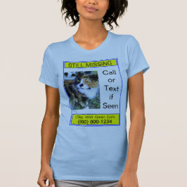 Noch Vermisste Katze oder Hund auf hellblauen T -  T-Shirt