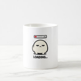Noch wird geladen 3% - Süße müde Figur lustige Kun Kaffeetasse