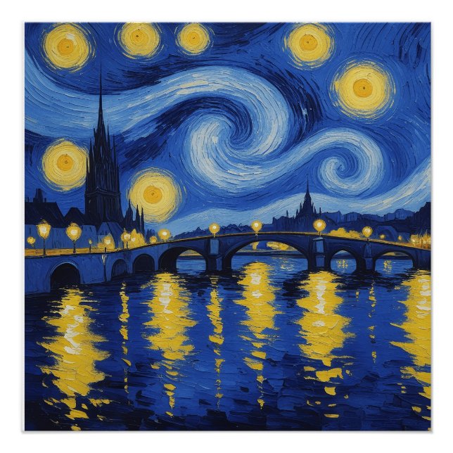 Noche estrellada sobre el rio poster (Vorderseite)
