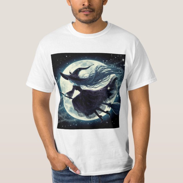 Noche Mágica: La Bruja en su Escoba T-Shirt (Vorderseite)
