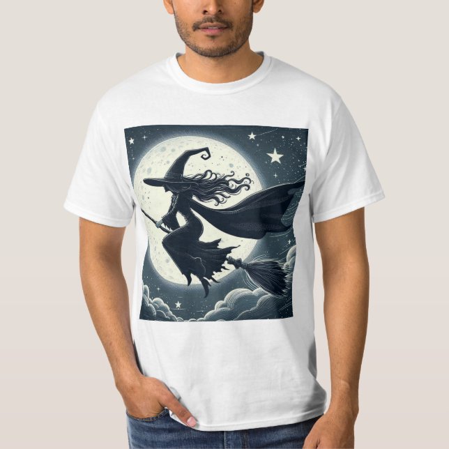 Noche Mágica: La Bruja en su Escoba T-Shirt (Vorderseite)