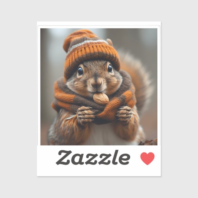 Nochmals schnappen - Eichhörnchenbild Aufkleber (Blatt)