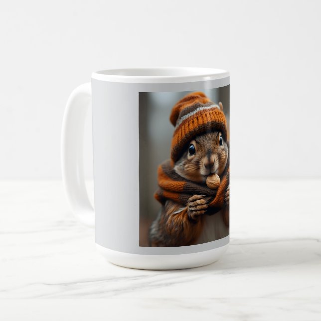Nochmals schnappen - Eichhörnchenbild Kaffeetasse (Vorderseite Links)
