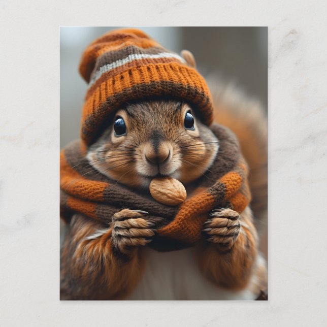 Nochmals schnappen - Eichhörnchenbild Postkarte (Vorderseite)