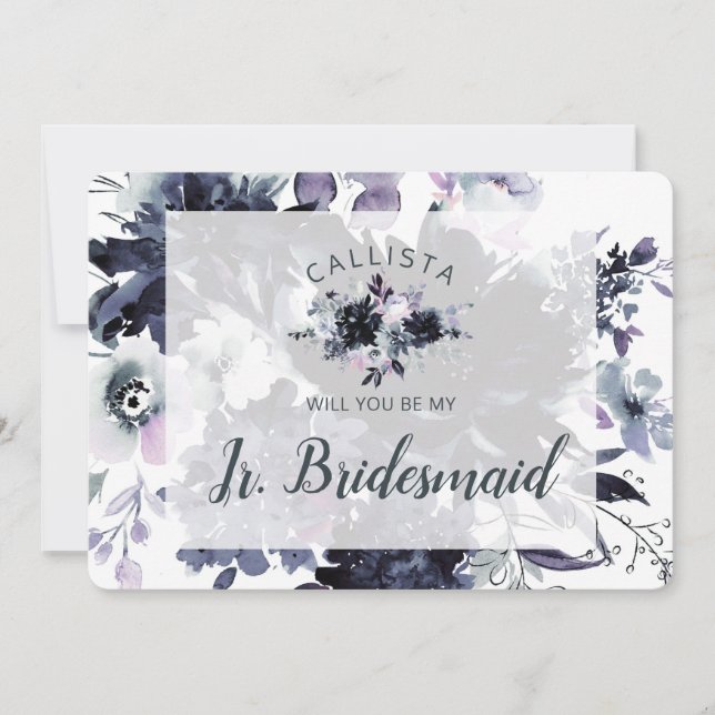Nocturnal Floral Be My Jr. Bridesmaid Vorschlag (Vorderseite)
