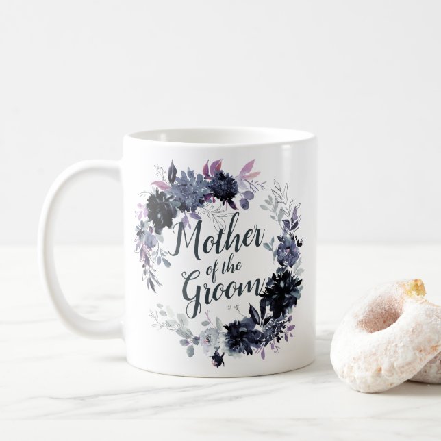 Nocturnal Floral Wreath Chic Mutter des Bräutigams Kaffeetasse (Mit Donut)