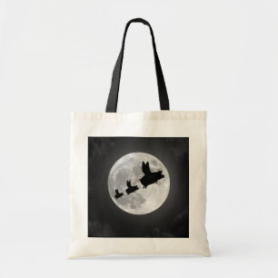 Nocturnal Flying Pig Family Tote Bag Tragetasche
