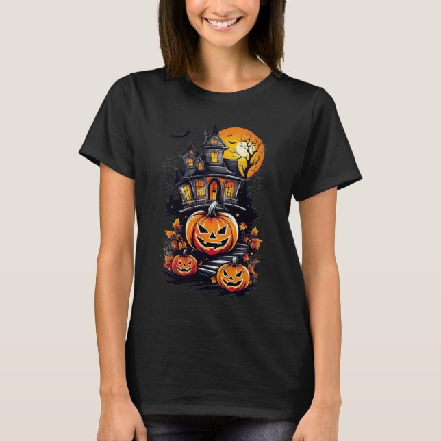 Nocturnal Nexus, Spuk Herrenhaus T-Shirt (Vorderseite)