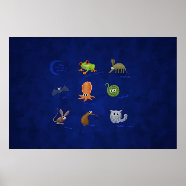 Nocturnale Tiere Poster (Vorne)