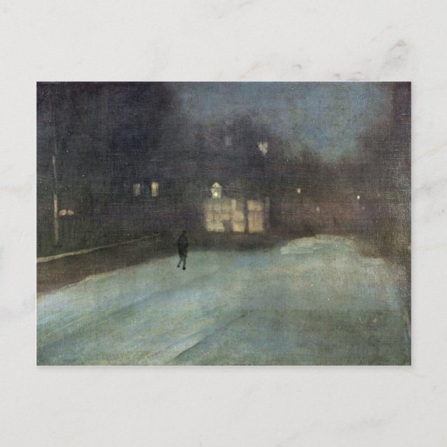 Nocturne in Grauschnee und Gold in der Chelsea dur Postkarte (Vorderseite)