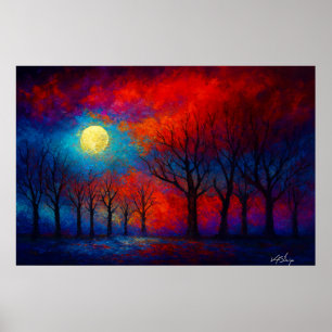Nocturne in Karmesinrot und Kobalt Poster