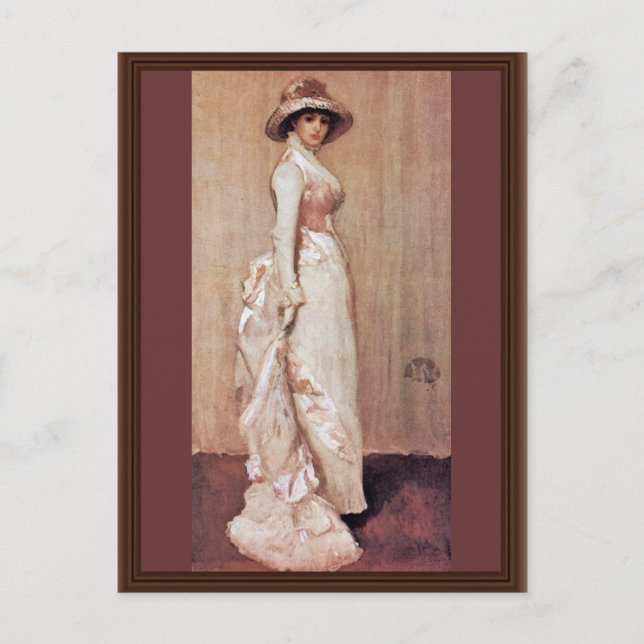 Nocturne in rosa und grauem Portrait von Lady Meux Postkarte (Vorderseite)