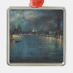 Nocturne of Venice (von Glenn Cooper Henshaw) Ornament Aus Metall
