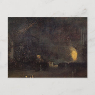 Nocturne, Schwarz und Gold, das Feuerrad - Whistle Postkarte