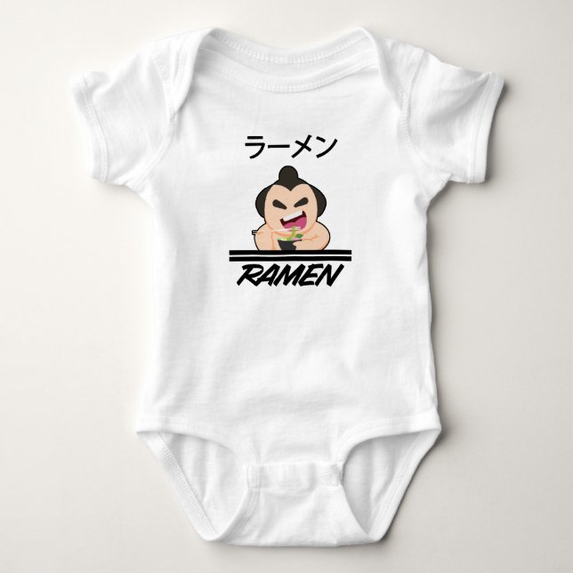 Nodles Sumo Wrestler Anime Manga Fun Japan Otaku Baby Strampler (Vorderseite)