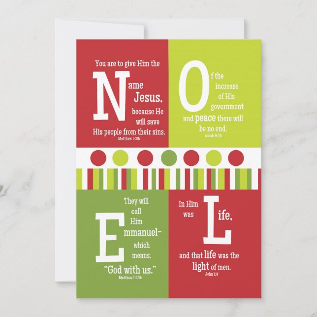 NOEL 2 Écritures Verse Carte de Noël (Devant)