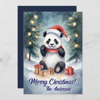 Noël 3 panda, Joyeuses fêtes, Carte de Noël