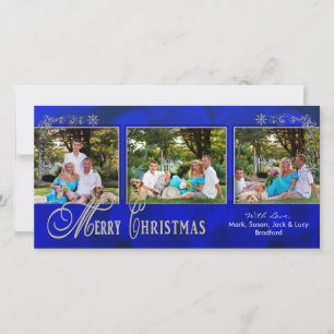 NOËL 4 X 8 CARTE PHOTO - Bleu Orné
