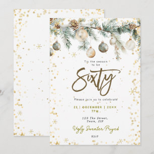 Noël 60 fête baubles pin invitation