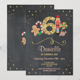 Noël 6e anniversaire Jours fériés 6e Invitation