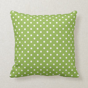 Noël 9 : Coussin vert et blanc de point de polka