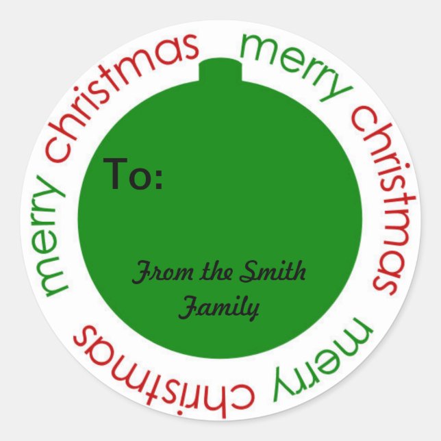 Noël à et depuis les autocollants (Devant)