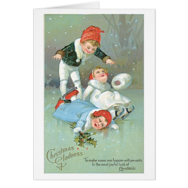 Noël à l'ancienne, patinage sur glace (Devant)