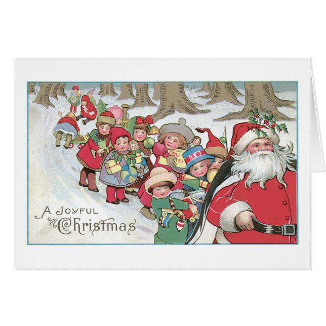 Noël à l'ancienne, Père Noël avec enfants (Devant horizontal)