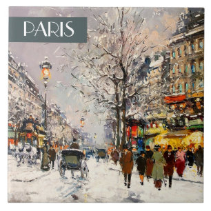 Noël à Paris. Carreaux en céramique de Noël