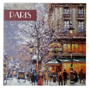 Noël à Paris. Carreaux en céramique de Noël