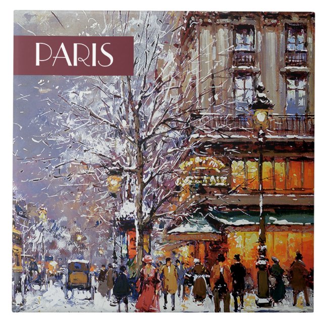 Noël à Paris. Carreaux en céramique de Noël (Devant)