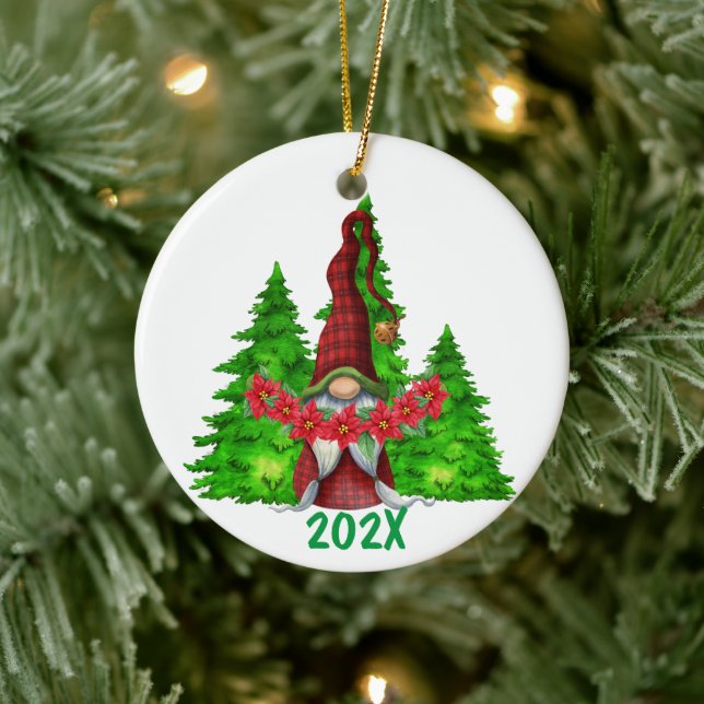 Noël Année Gnome Ornement en céramique (Arbre)