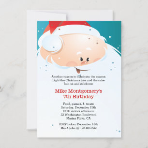Noël Anniversaire Invitation de fête Père Noël