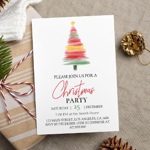 Noël Arbre fête Invitation Anniversaire