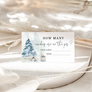 Noël arbre hiver devinez combien de canettes carte