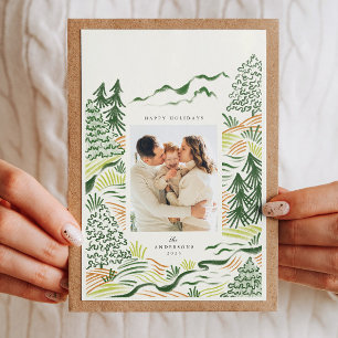 Noël arbres illustation vacances carte photo