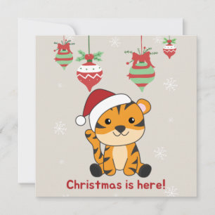 Noël au Tigre Neige Animaux d'Hiver Invitation au 