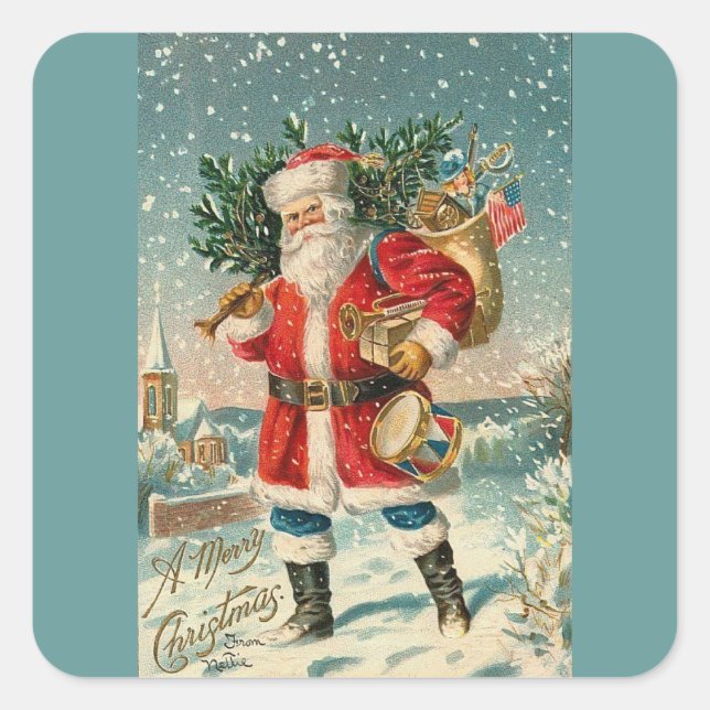 NOEL-AUFKLEBER QUADRATISCHER AUFKLEBER (Vorderseite)