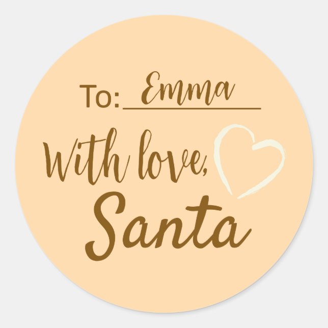 Noël Avec Amour De Père Noël Sticker (Devant)