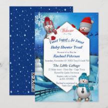 Noël Baby Boy Arrivée Invitation