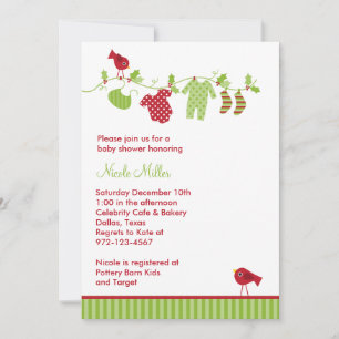 Noël Baby Laverie Invitations