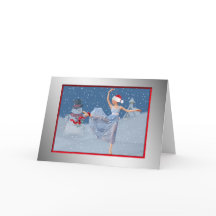 Noël, ballet, carte de scène de neige