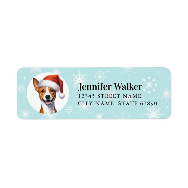 Noël Basenji Retourner l'adresse Étiquettes (Devant)