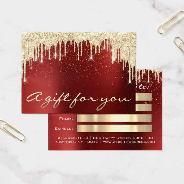 Noël Beauté Or Confetti Cadeau Bourgogne Rouge (Bureau)
