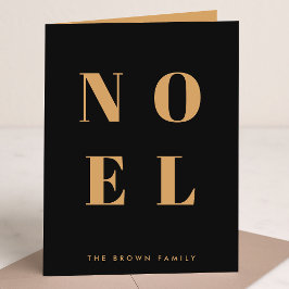 Noel Black and Gold Trendy Stylish Christmas Feiertagskarte