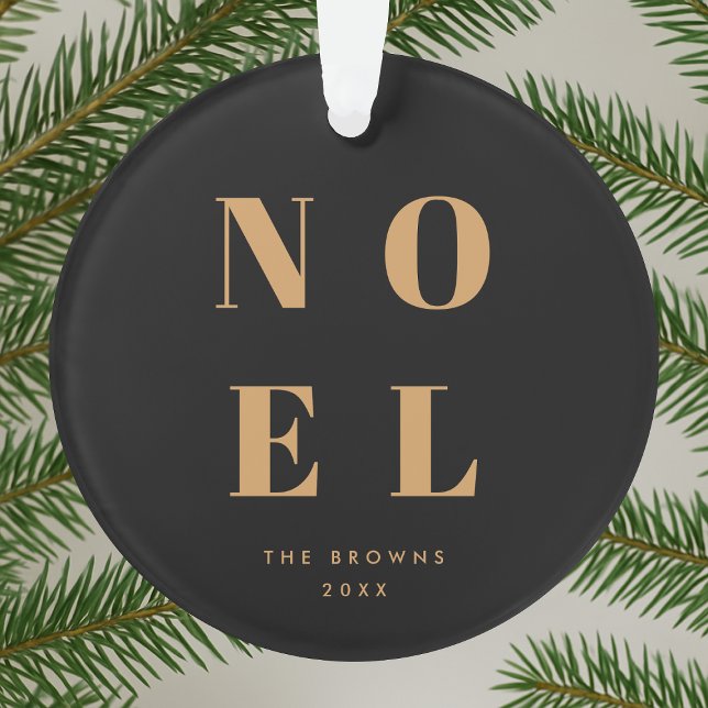 Noel Black and Gold Trendy Stylish Christmas Ornament (Von Creator hochgeladen)