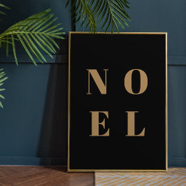 Noel Black and Gold Trendy Stylish Christmas Poster