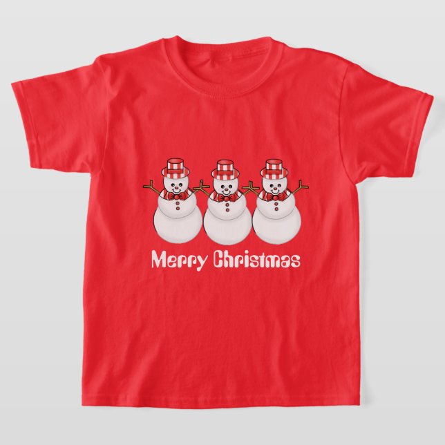 Noël bonhomme de neige enfants fun T-shirt de vaca (Poser)